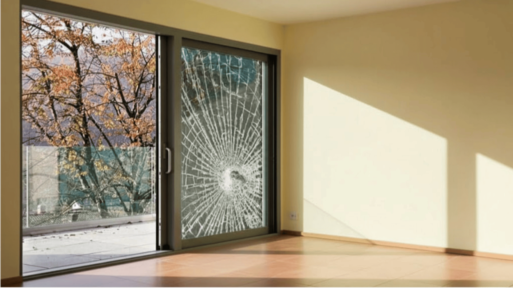 apply a sliding door security film