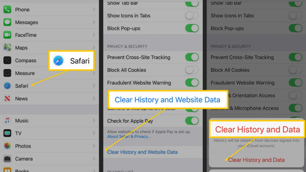 how to clear safari cache on i phone