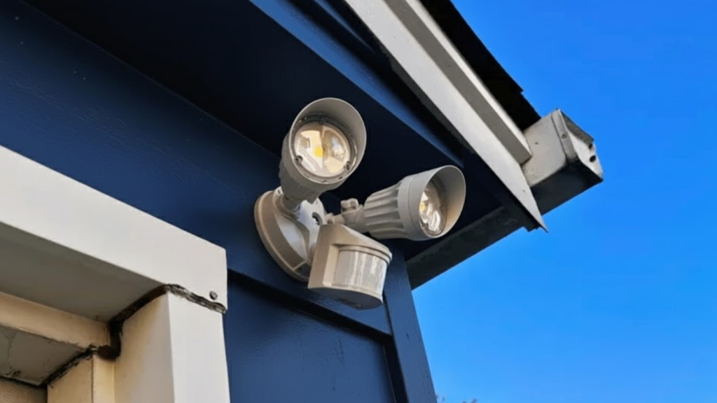 install a motion sensor floodlight near the sliding door