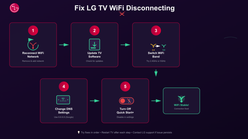 step by step fixes to stop lg tv wi fi disconnecting