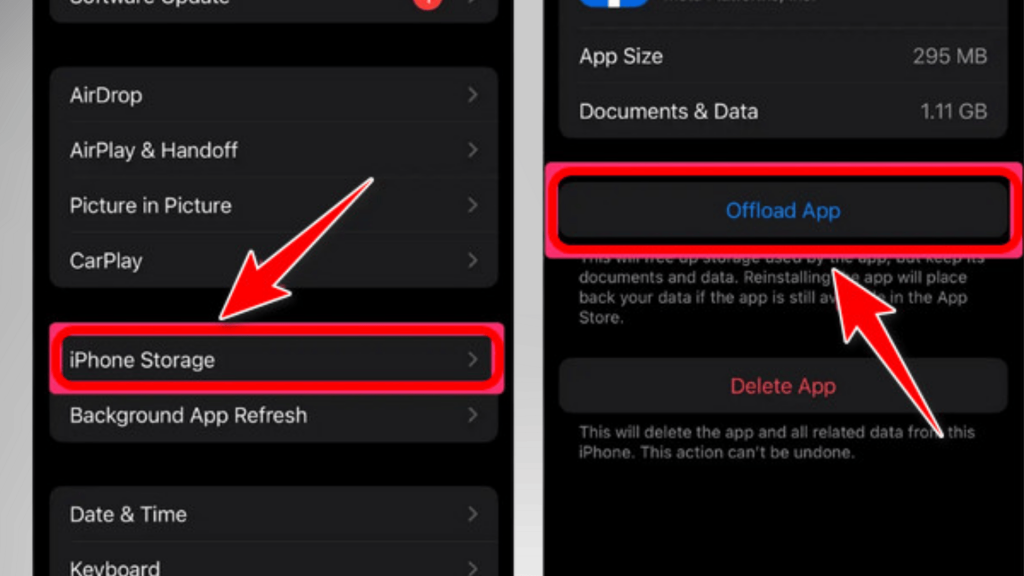 use the offload app feature