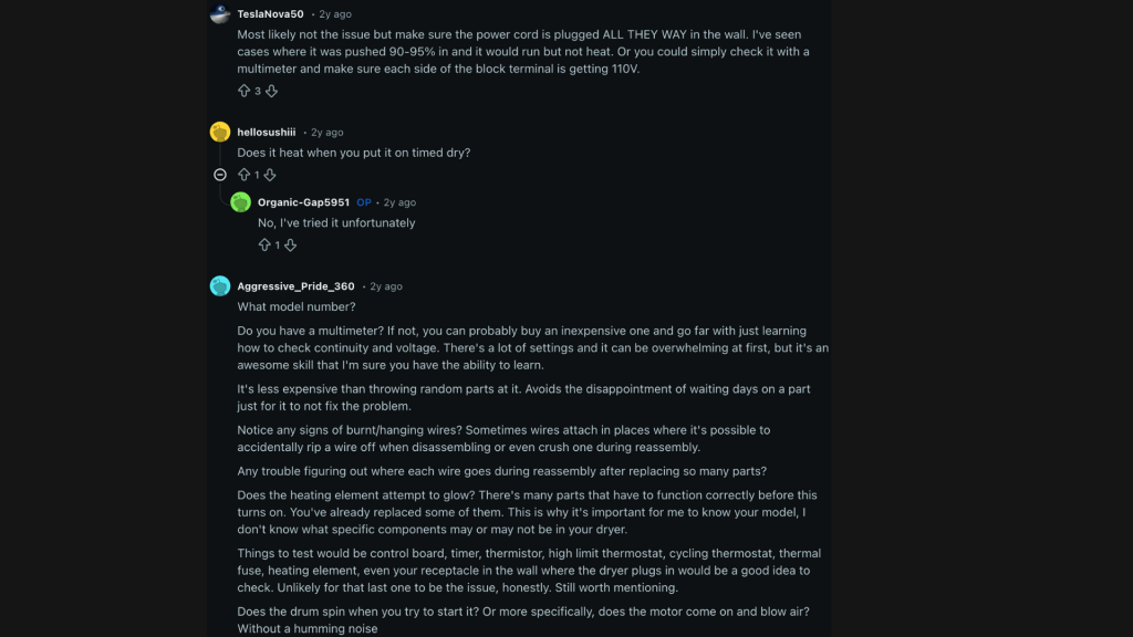 common feedback from samsung dryer owner