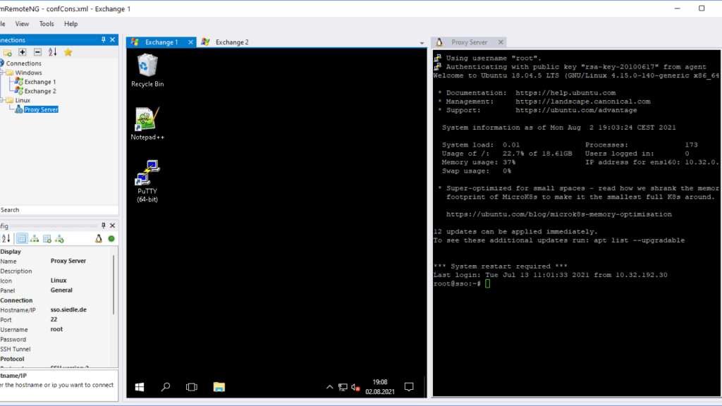 mremote ng system administrator tool user interface