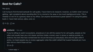 reddit insights on top earbuds for phone calls