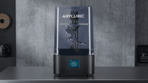 Anycubic Photon Mono 2 resin 3D printer with enclosed build chamber and display screen.